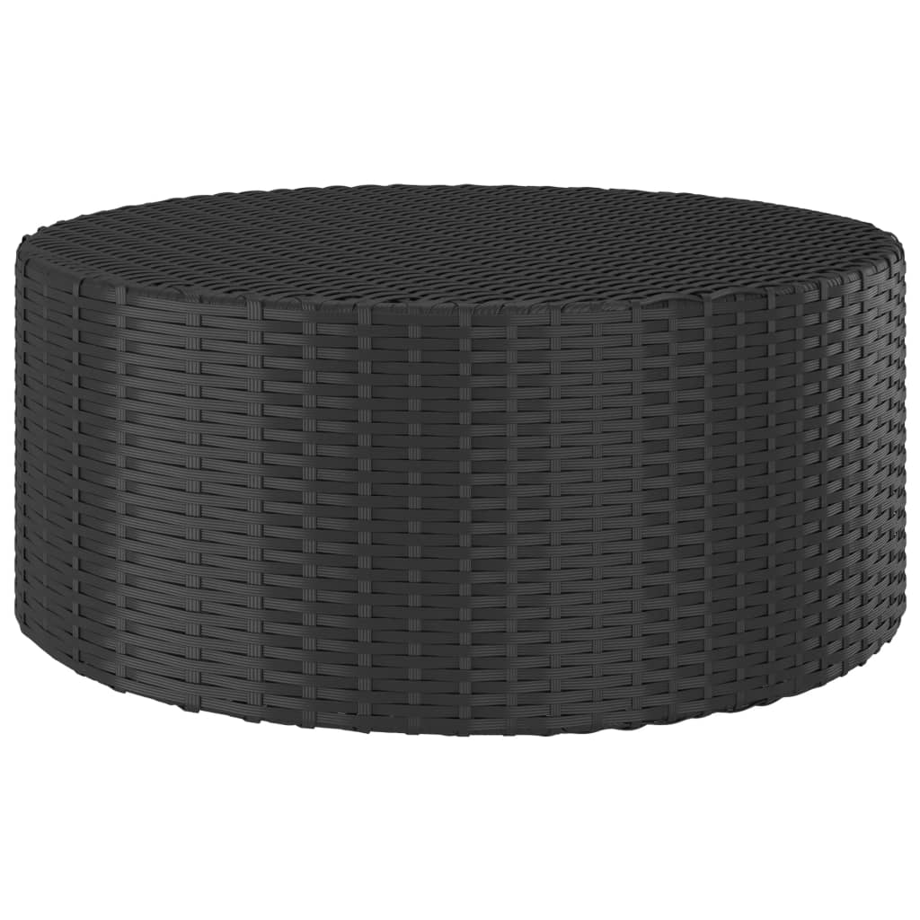 Tea Table Black 26.8"x26.8"x11.8" Poly Rattan