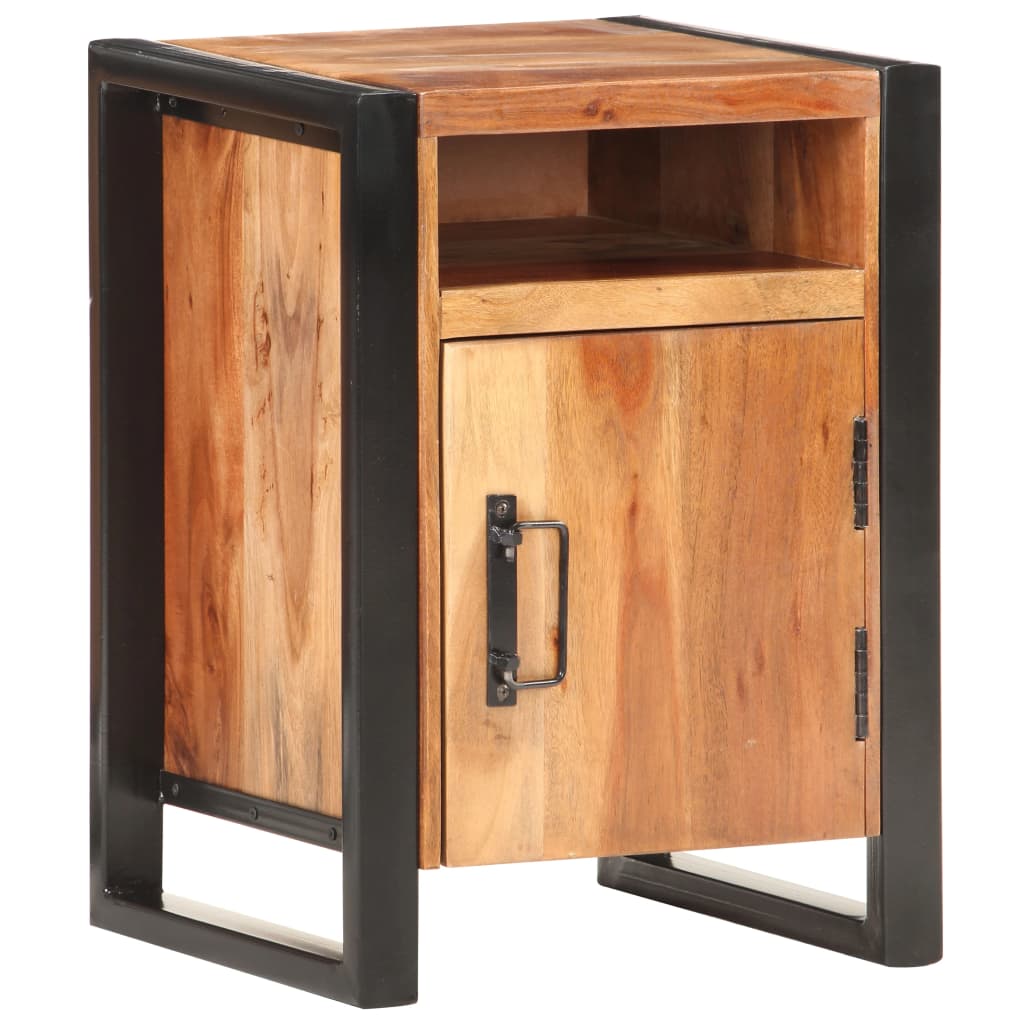 Bedside Cabinet 15.7"x13.8"x21.7" Solid Acacia Wood in Sheesham Finish