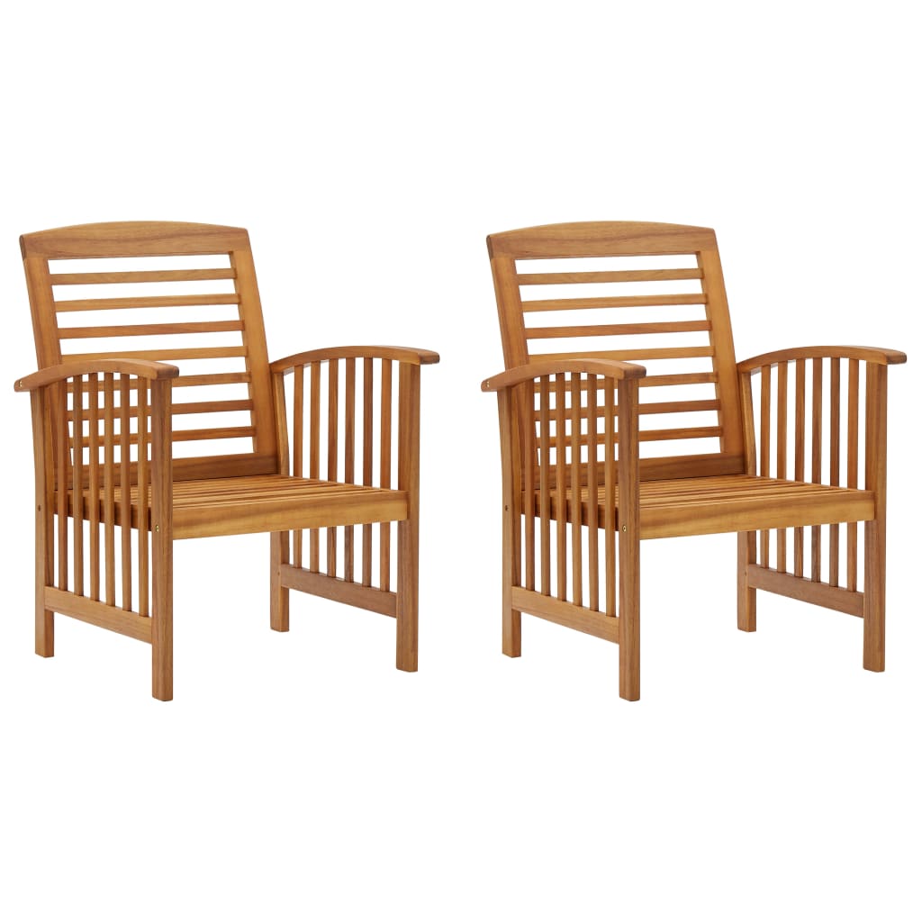 Patio Chairs 2 pcs Solid Acacia Wood