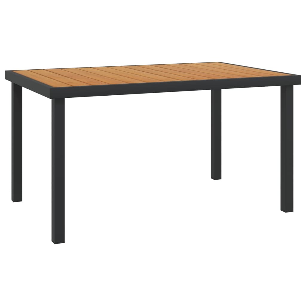 Patio Table Brown 55.1"x35.4"x29.1" Aluminum and WPC