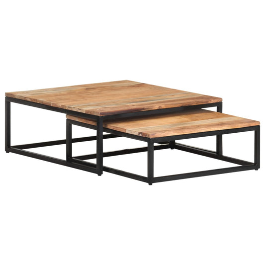 Nesting Coffee Tables 2 pcs Solid Acacia Wood