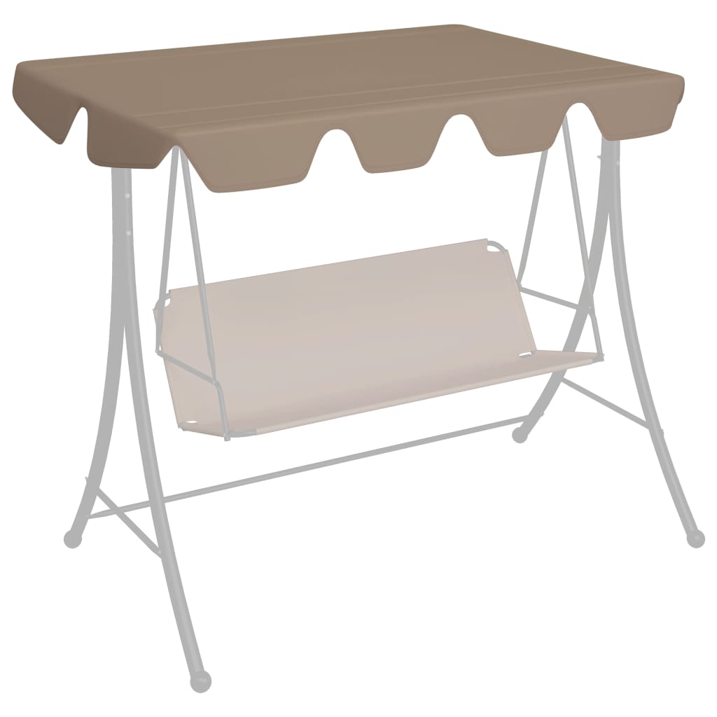 Replacement Canopy for Garden Swing Taupe 59.1"/51.2"x27.6"/41.3"