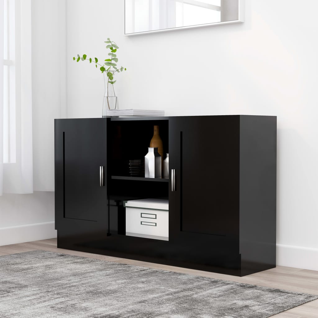 Sideboard Black 47.2"x12"x27.6" Engineered Wood