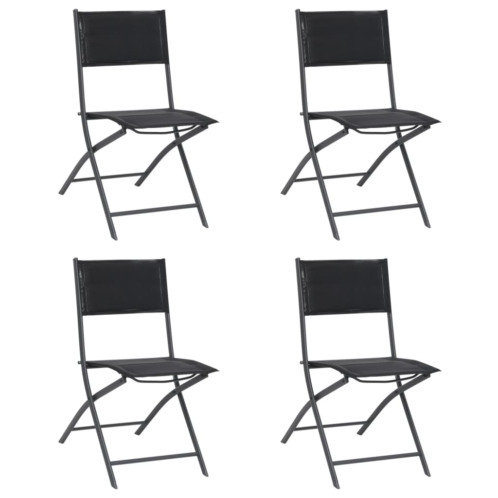 Folding Patio Chairs 4 pcs Steel and Textilene