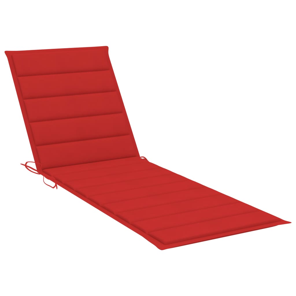 Sun Lounger Cushion Red 78.7"x23.6"x1.2" Fabric