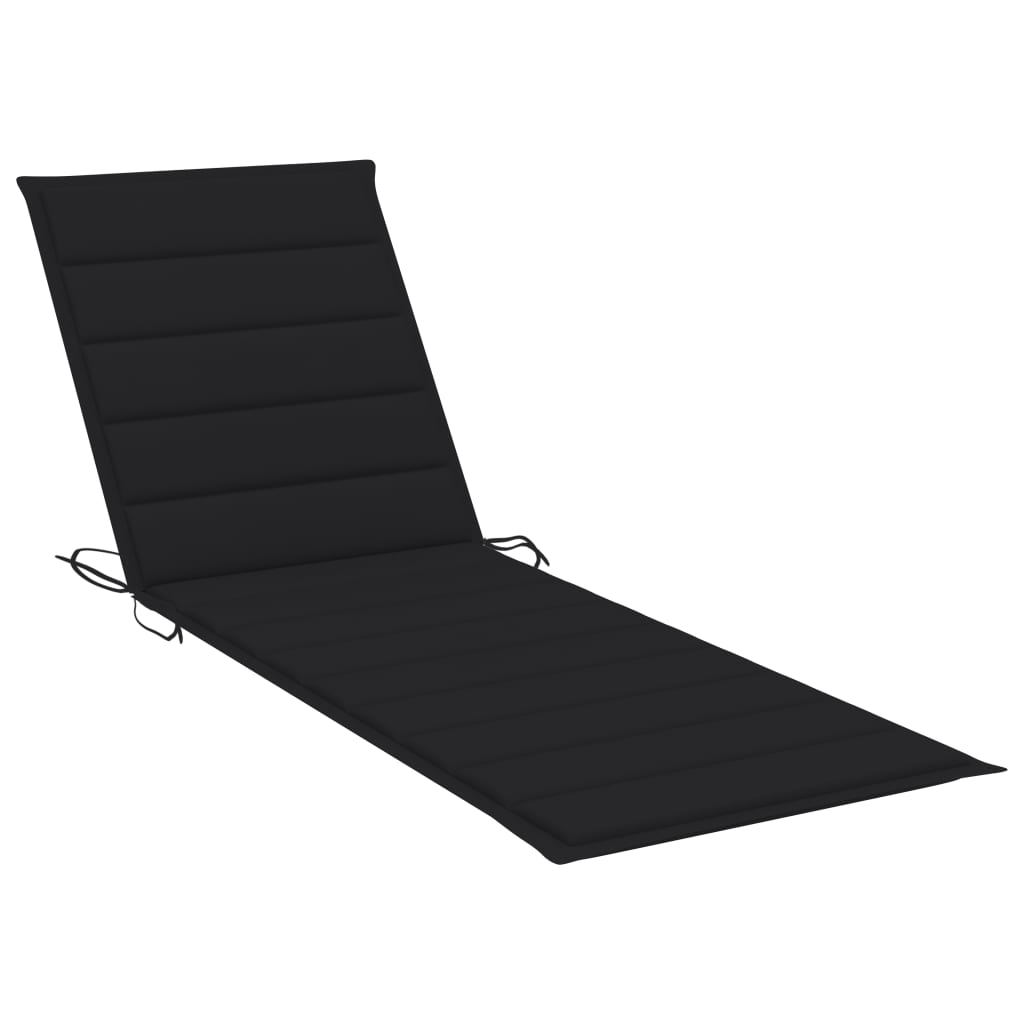 Sun Lounger Cushion Black 78.7"x23.6"x1.2" Fabric