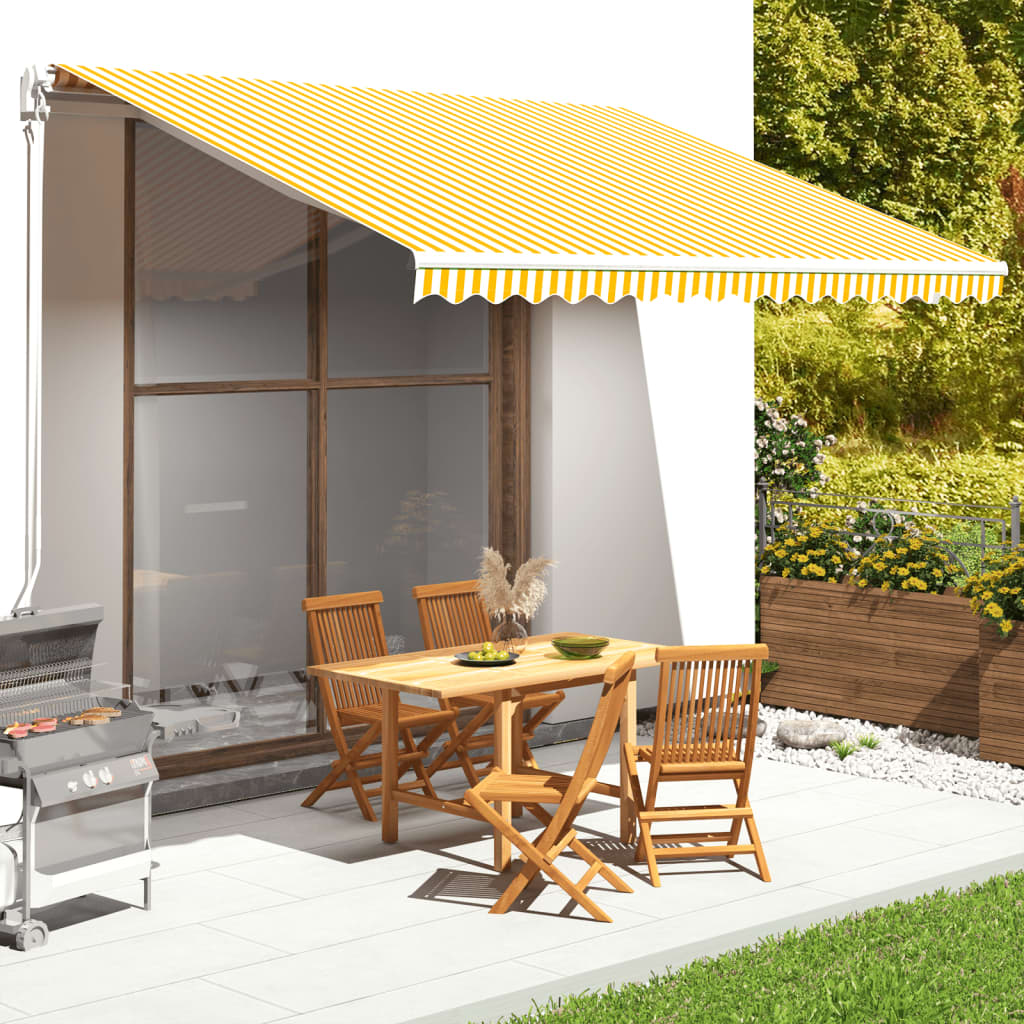 Replacement Fabric for Awning Yellow and White 13.1'x11.5'