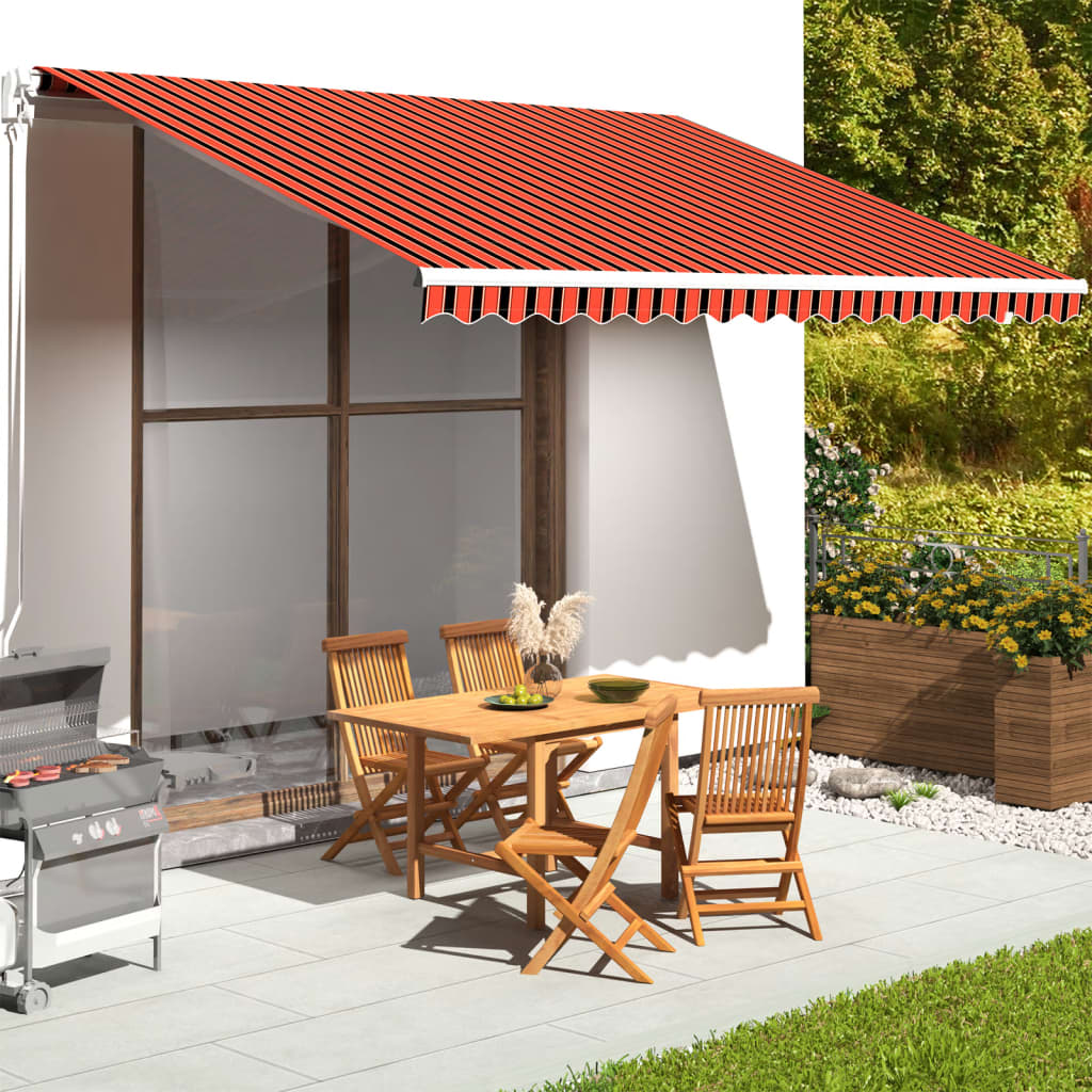 Replacement Fabric for Awning Orange and Brown 14.8'x11.5'