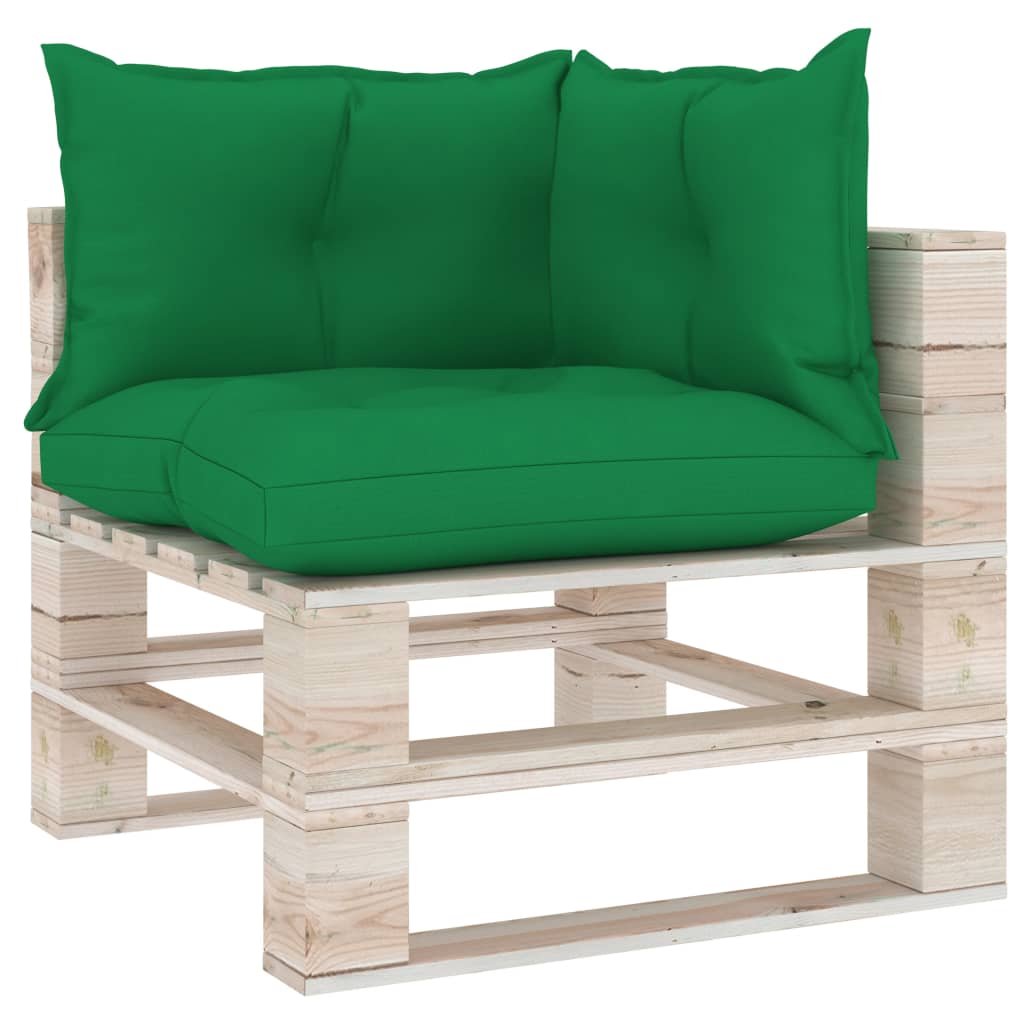 Pallet Sofa Cushions 3 pcs Green Fabric