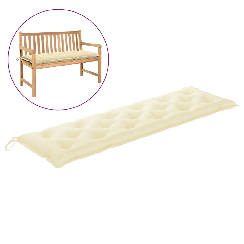 Garden Bench Cushion Cream White 70.9"x19.7"x2.8" Fabric