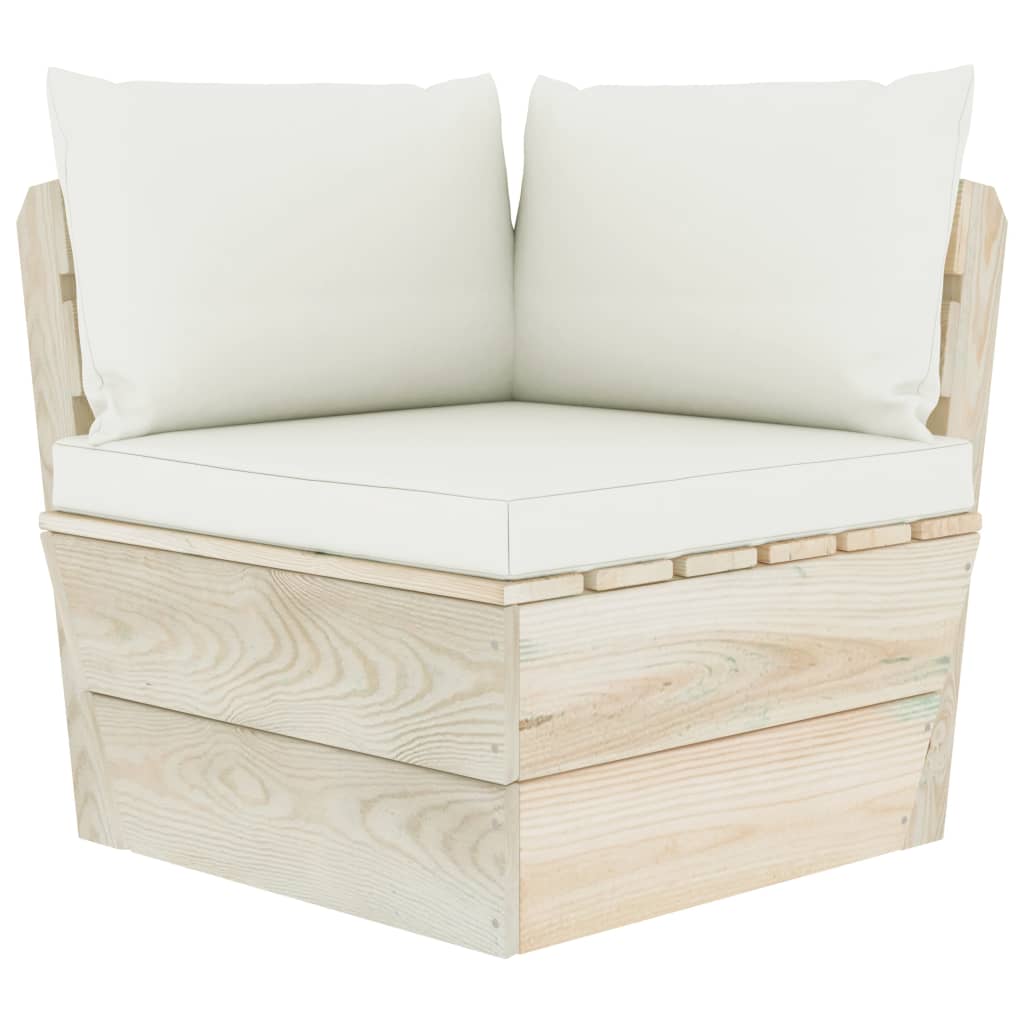 Pallet Sofa Cushions 3 pcs Cream White Fabric