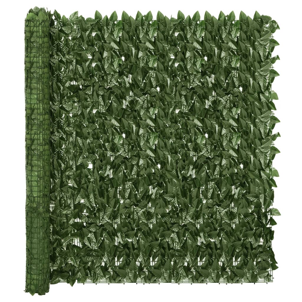 Balcony Screen with Dark Green Leaves 236.2"x59.1"