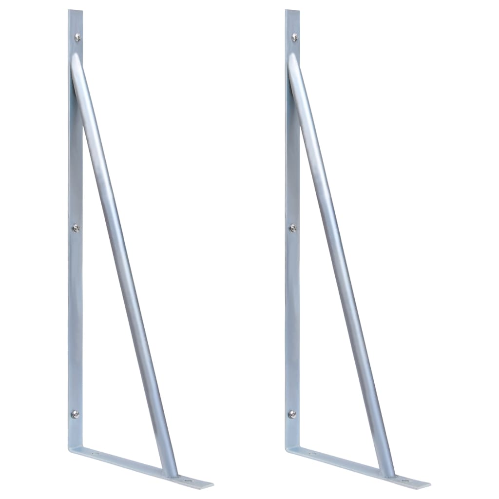 Support Brackets for Fence Post 2 pcs Galvanized Steel