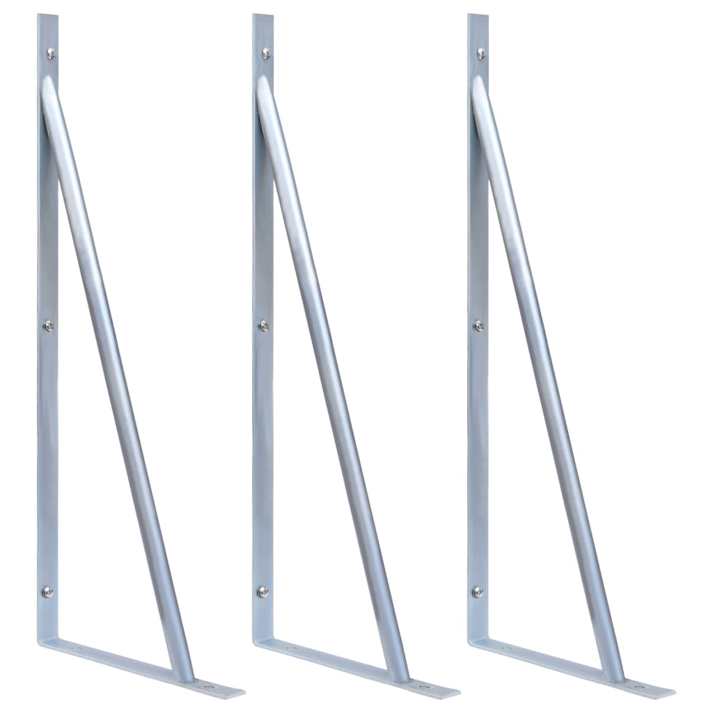 Support Brackets for Fence Post 3 pcs Galvanized Steel
