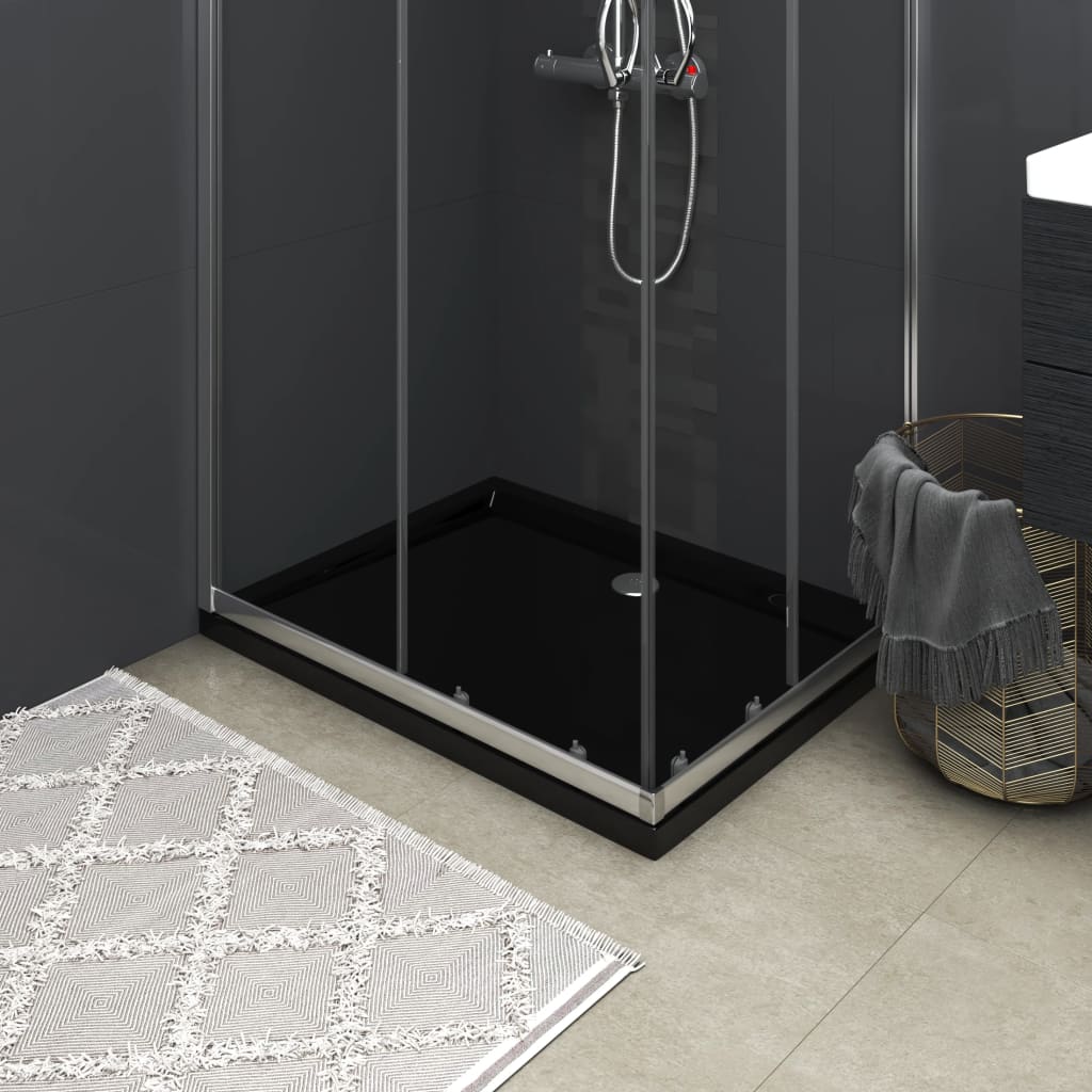 Rectangular ABS Shower Base Tray Black 27.6"x35.4"
