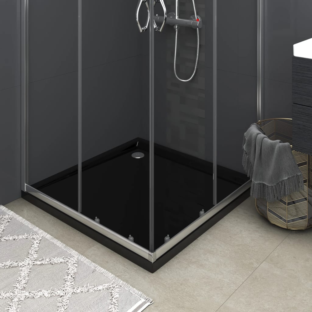 Square ABS Shower Base Tray Black 35.4"x35.4"