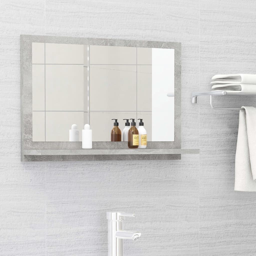 Bathroom Mirror Concrete Gray 23.6"x4.1"x14.6" Engineered Wood