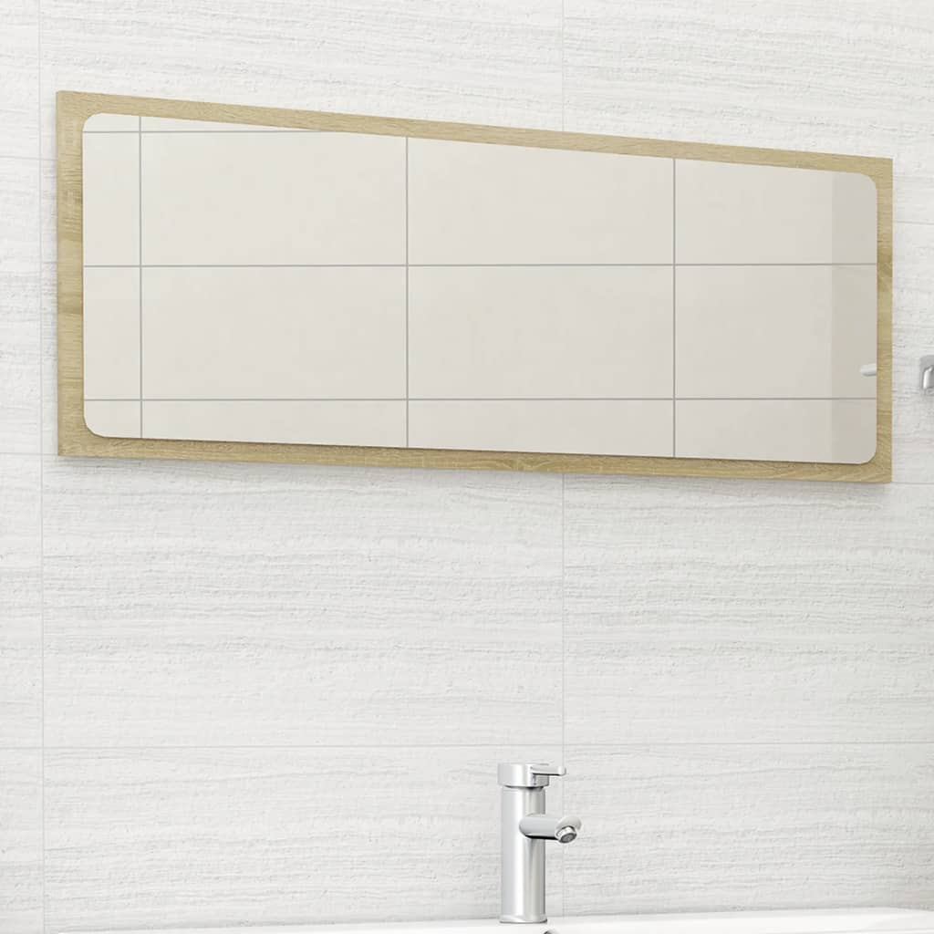 Bathroom Mirror Sonoma Oak 39.4"x0.6"x14.6" Engineered Wood