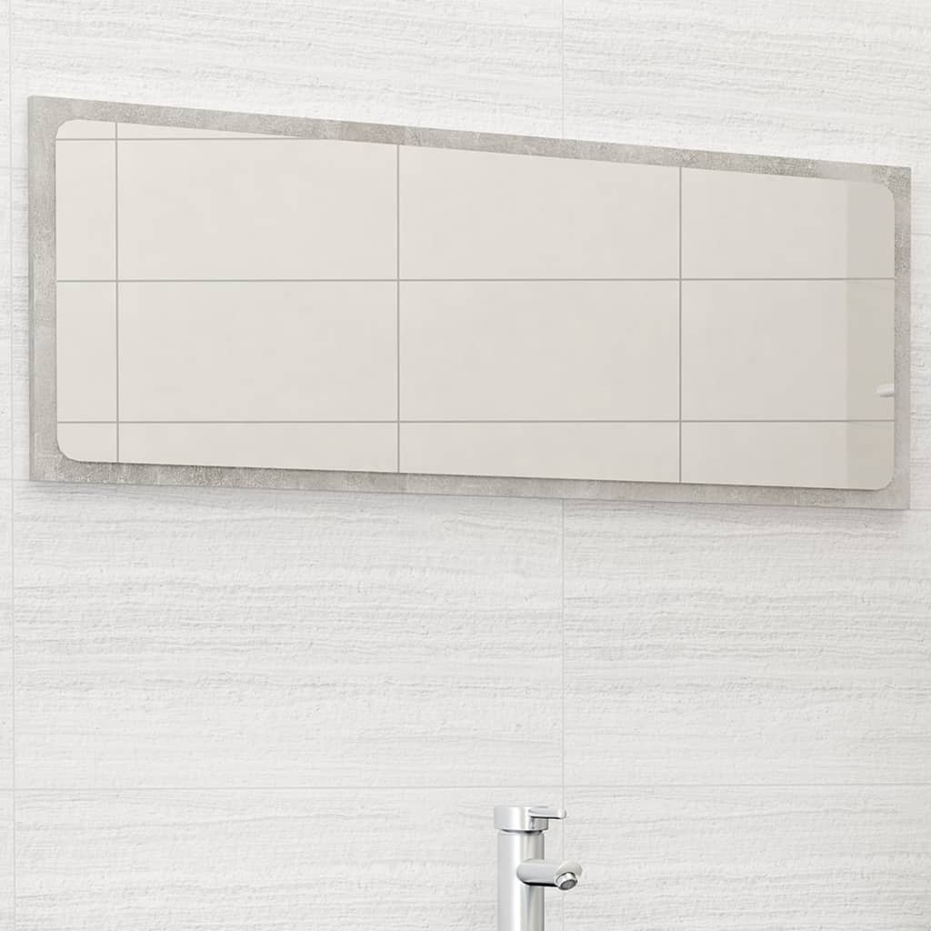 Bathroom Mirror Concrete Gray 39.4"x0.6"x14.6" Engineered Wood
