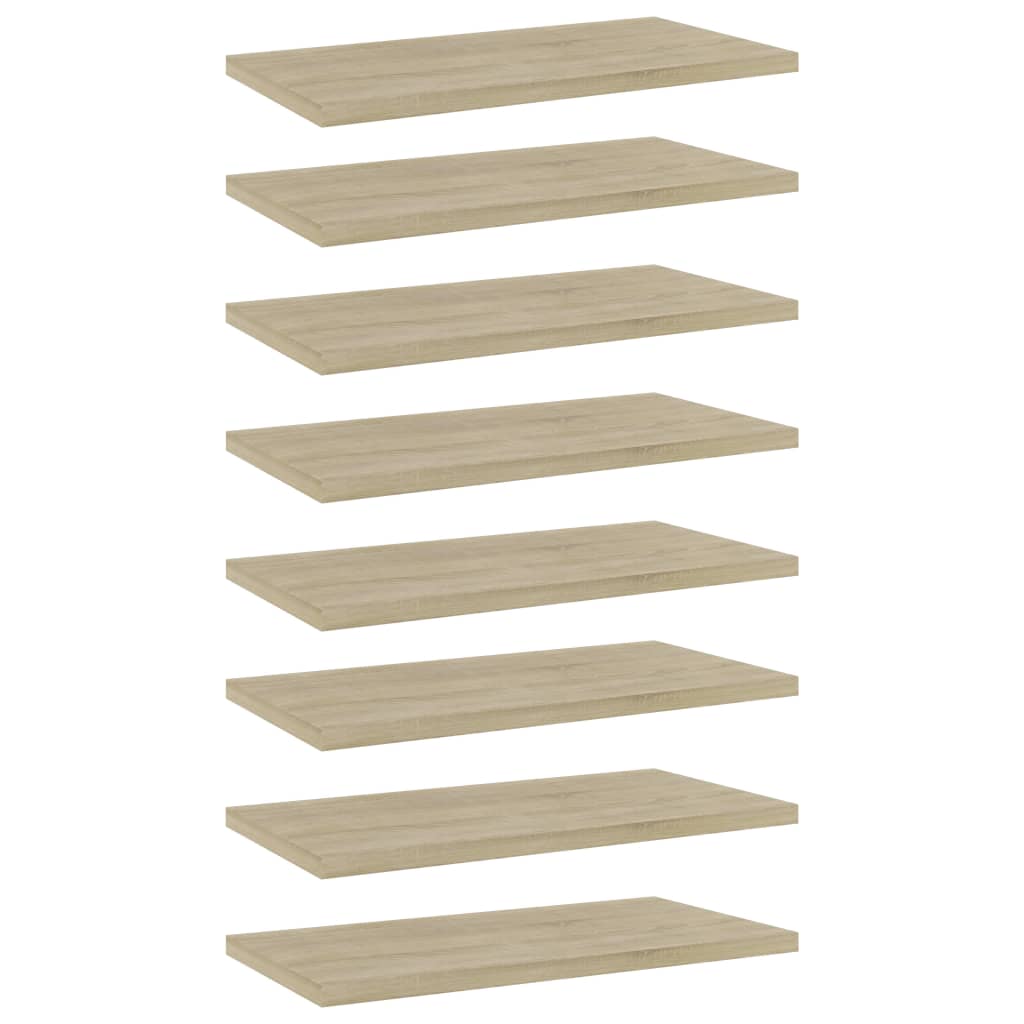 Bookshelf Boards 8 pcs Sonoma Oak 15.7"x7.9"x0.6" Engineered Wood