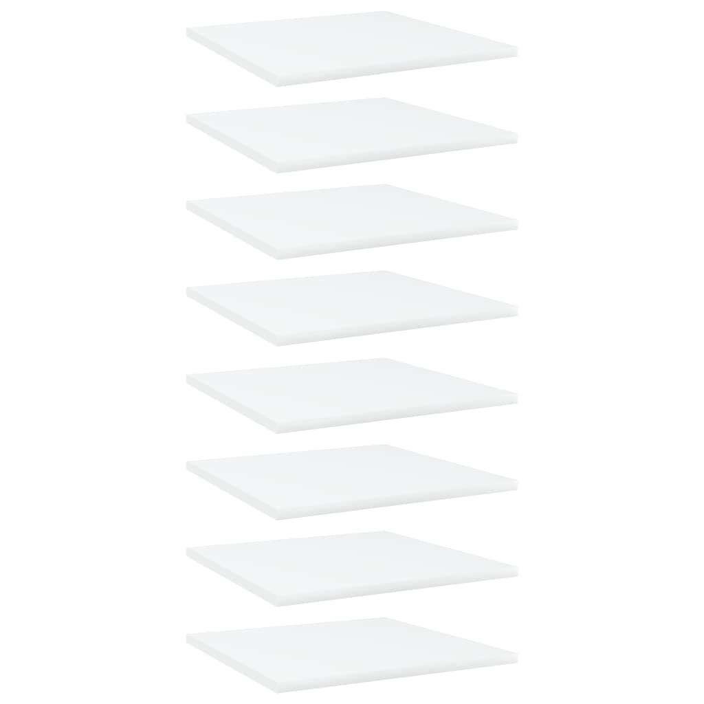 Bookshelf Boards 8 pcs White 15.7"x15.7"x0.6" Engineered Wood