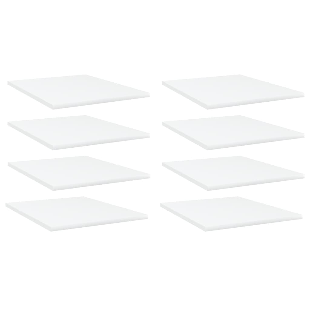 Bookshelf Boards 8 pcs White 15.7"x19.7"x0.6" Engineered Wood