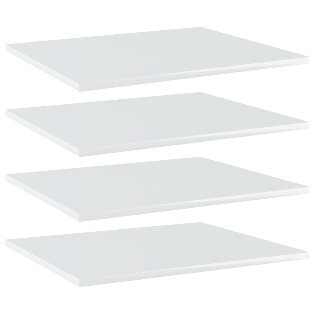 Bookshelf Boards 4 pcs High Gloss White 23.6"x19.7"x0.6" Engineered Wood