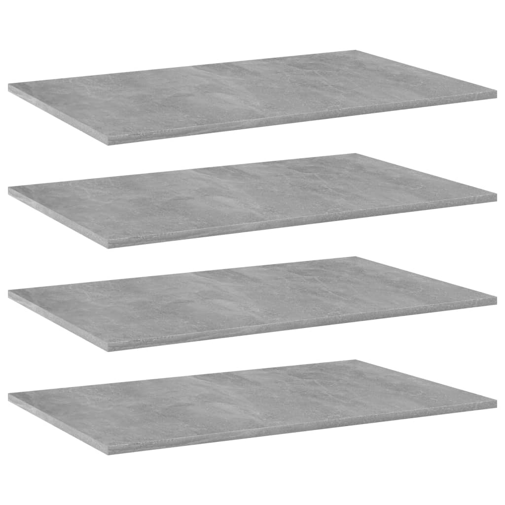 Bookshelf Boards 4 pcs Concrete Gray 31.5"x19.7"x0.6" Engineered Wood