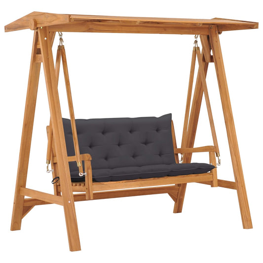 Swing Bench with Anthracite Cushion 66.9" Solid Teak Wood