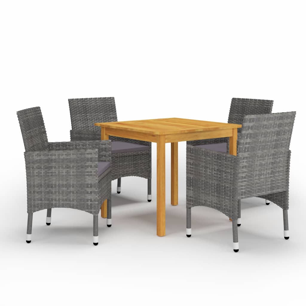 5 Piece Patio Dining Set Gray