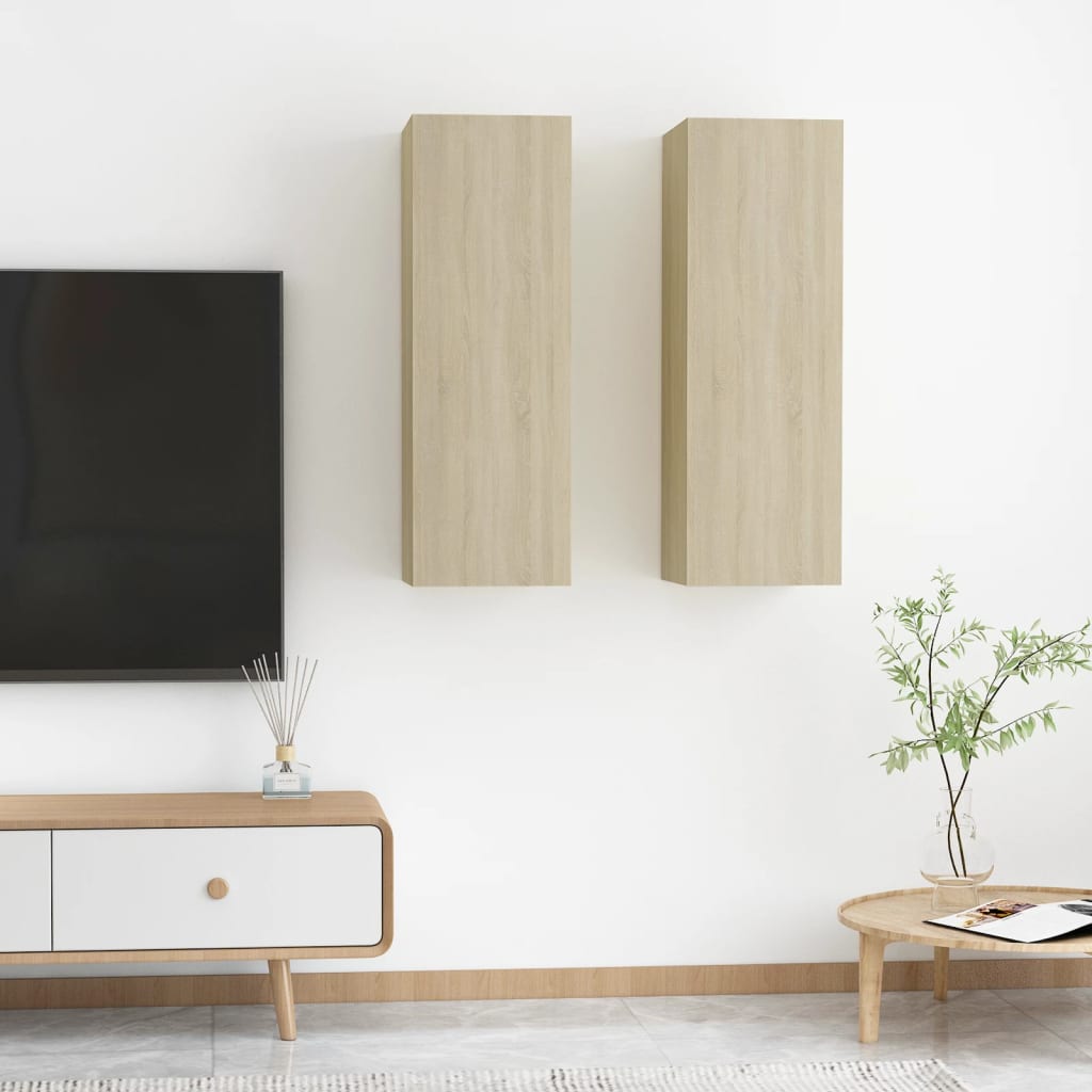 TV Cabinets 2 pcs Sonoma Oak 12"x11.8"x35.4" Engineered Wood