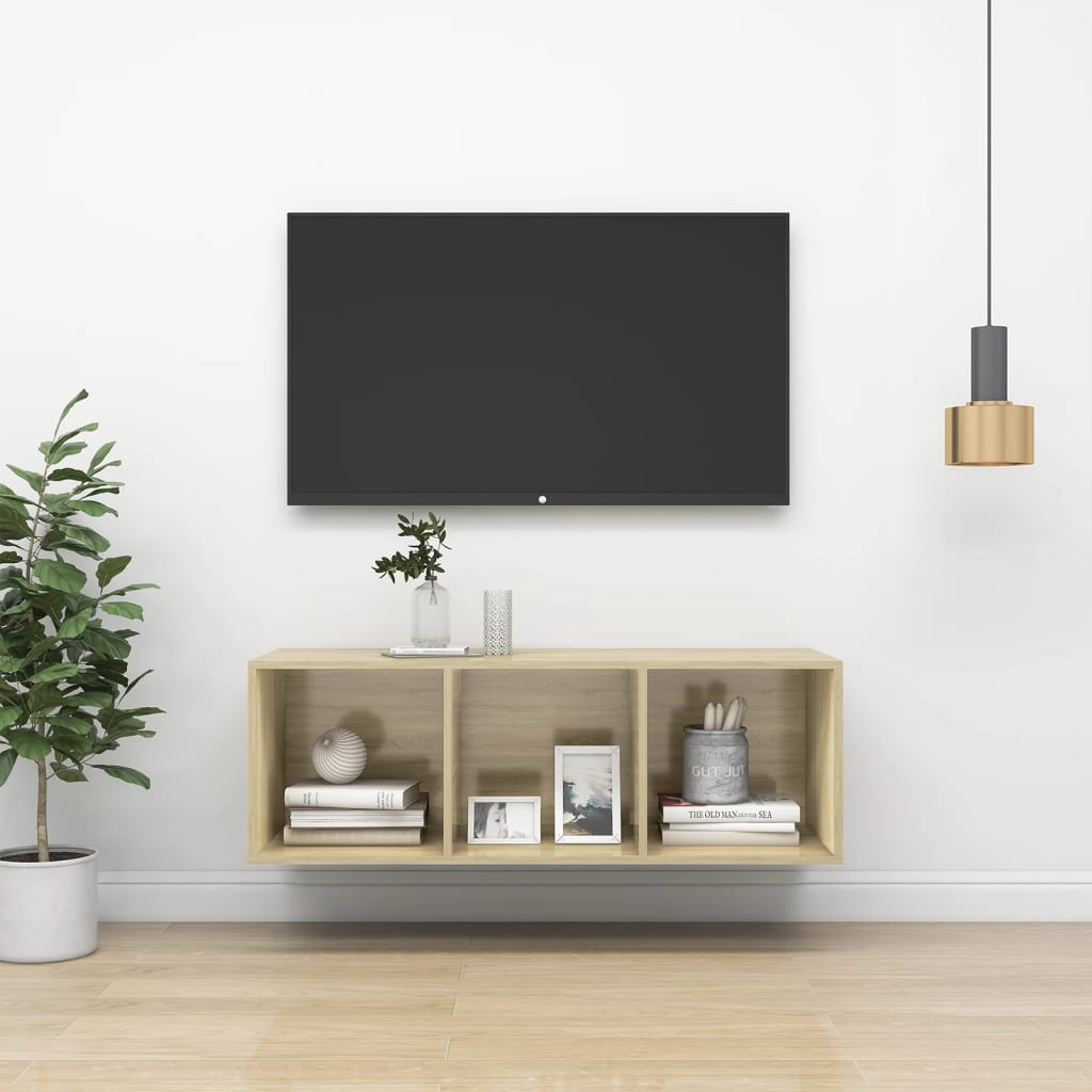 Wall-mounted TV Cabinet Sonoma Oak 14.6"x14.6"x42.1" Engineered Wood
