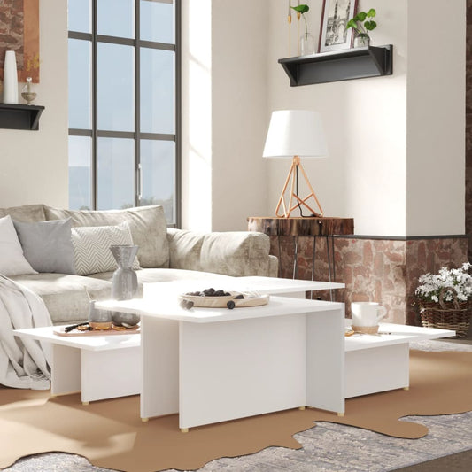 Coffee Tables 2 pcs White 43.9"x19.7"x13" Engineered Wood