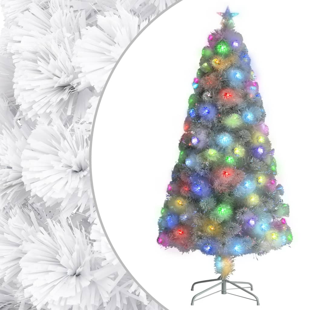 Artificial Christmas Tree with LED White 4 ft Fiber Optic