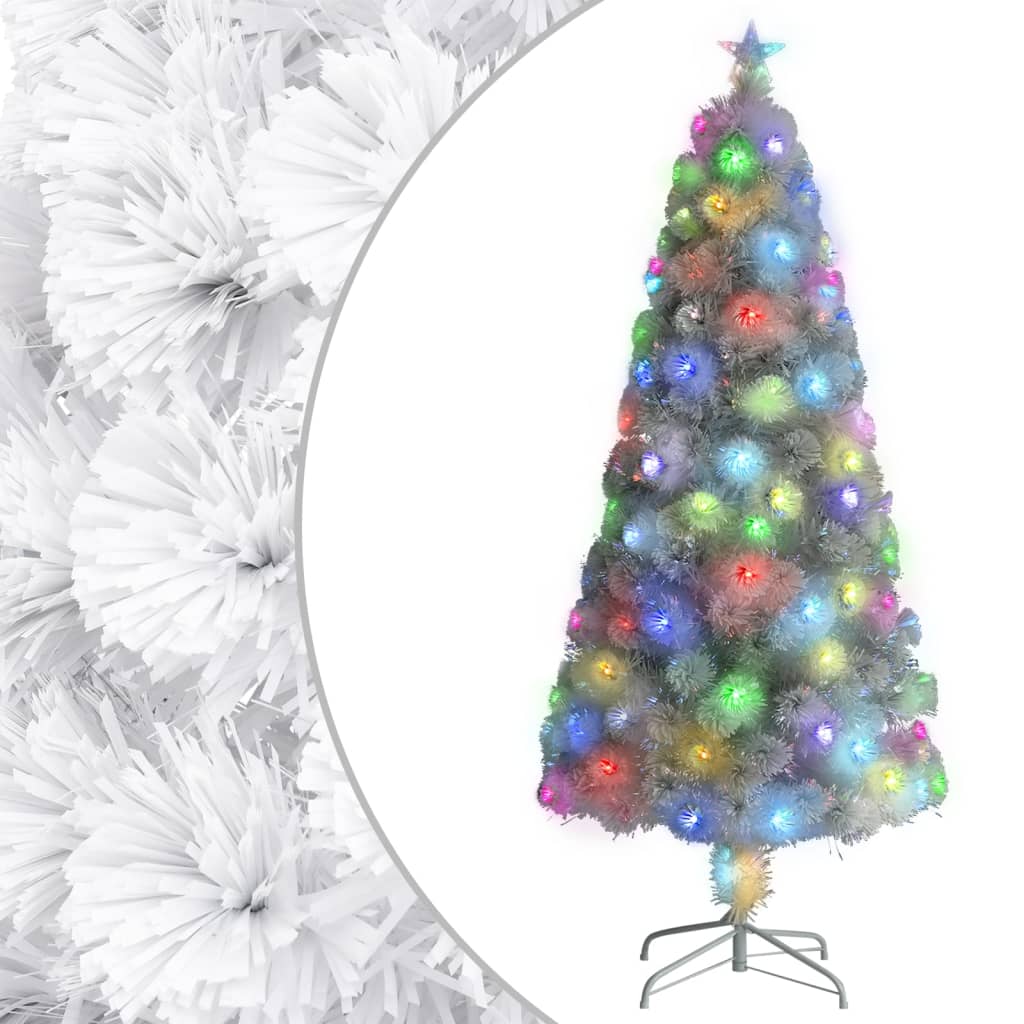 Artificial Christmas Tree with LED White 5 ft Fiber Optic