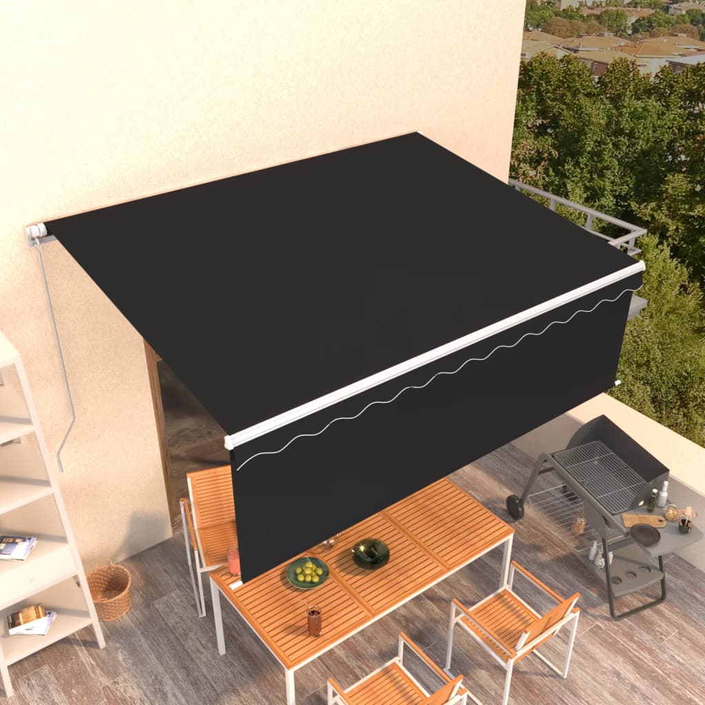 Manual Retractable Awning with Blind 13.1'x9.8' Anthracite