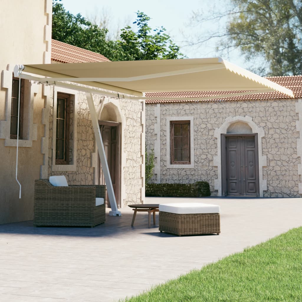 Freestanding Manual Retractable Awning 157.5"x118.1" Cream