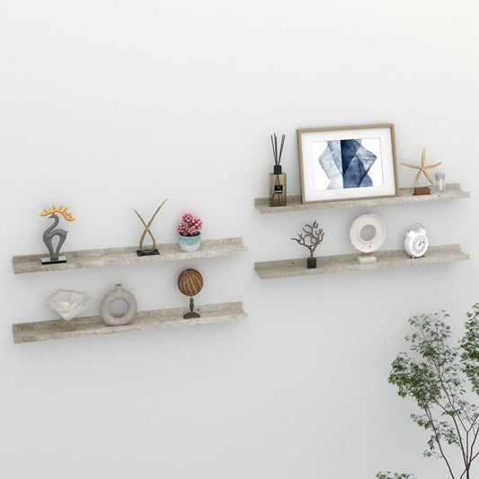 Wall Shelves 4 pcs Concrete Gray 31.5"x3.5"x1.2"