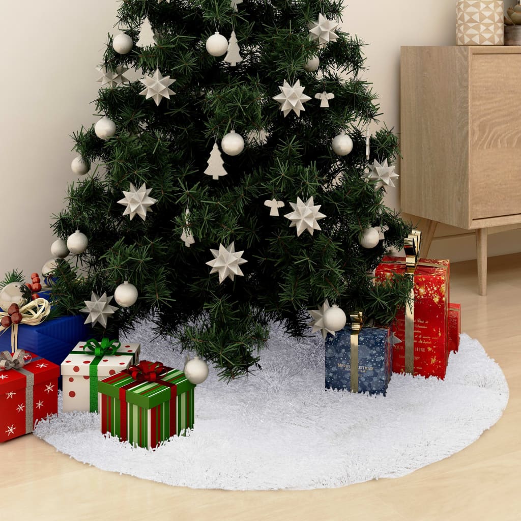 Christmas Tree Skirt White 35.4" Faux