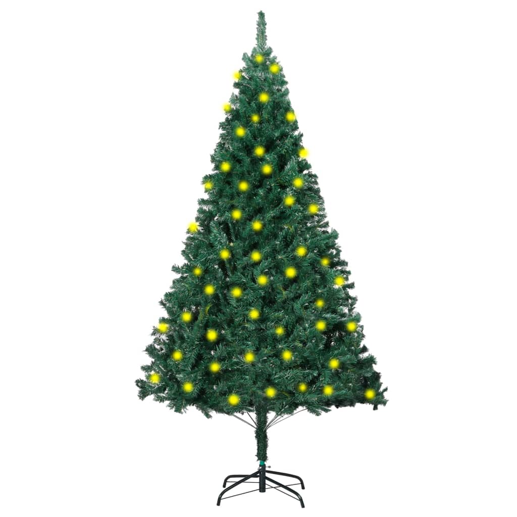 Artificial Christmas Tree with LEDs&Thick Branches Green 59.1"