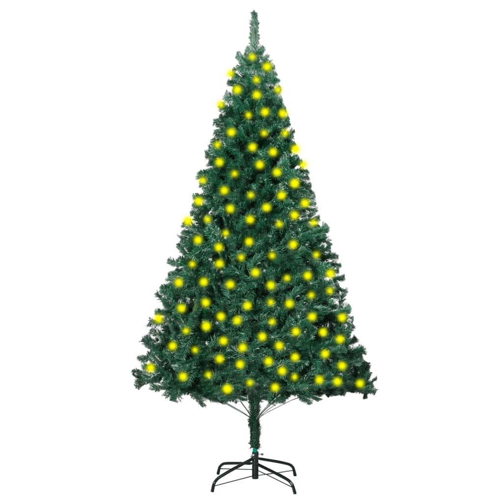 Artificial Christmas Tree with LEDs&Thick Branches Green 82.7"