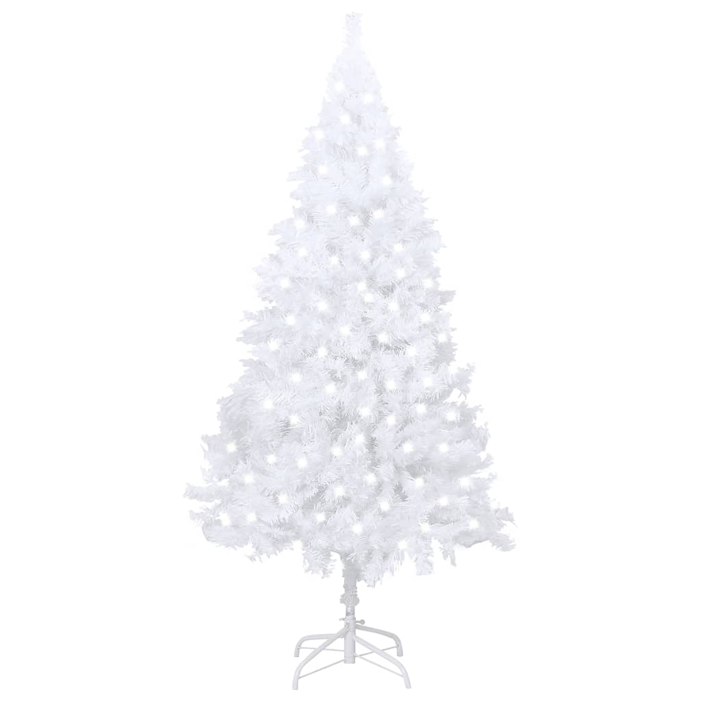 Artificial Christmas Tree with LEDs&Thick Branches White 47.2"