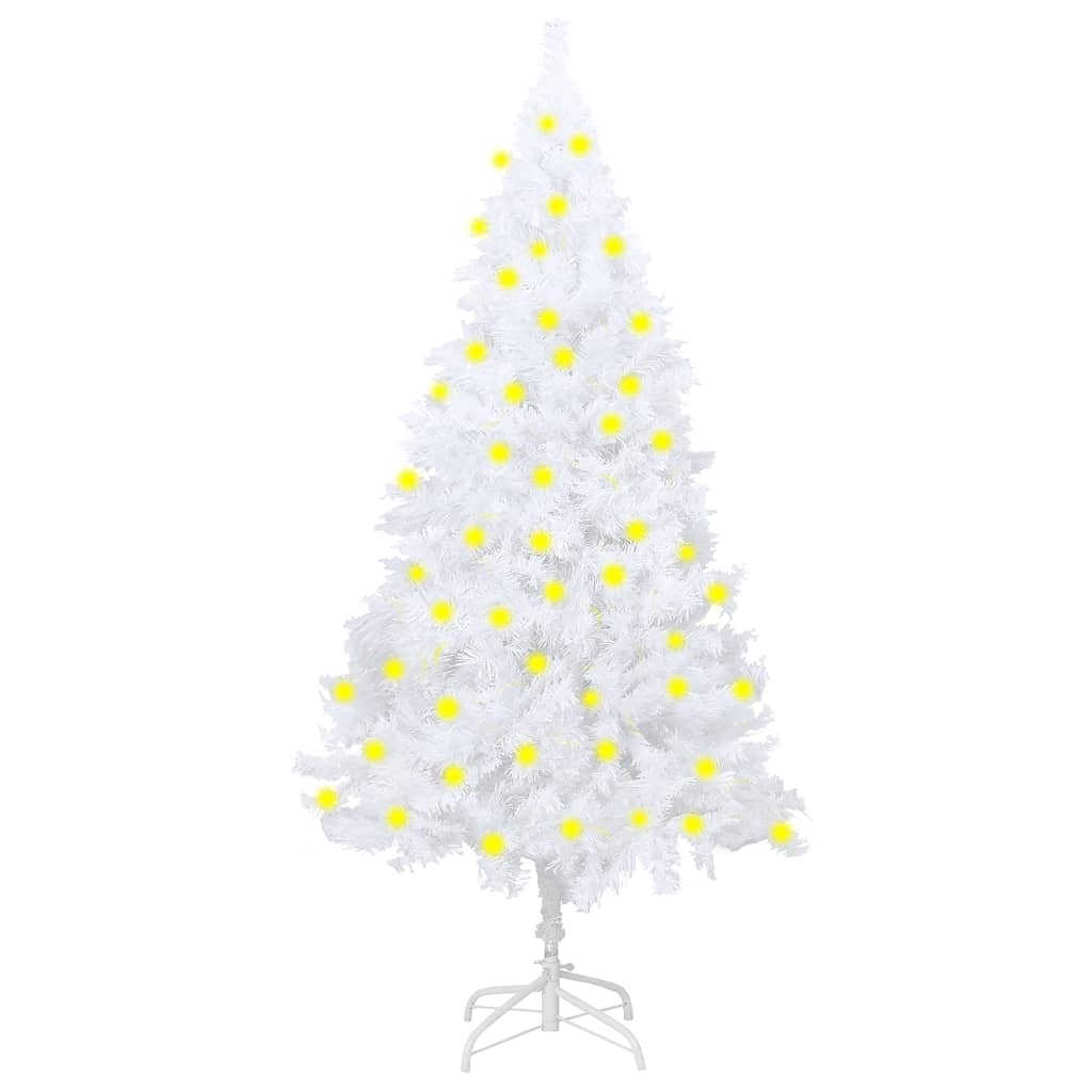 Artificial Christmas Tree with LEDs&Thick Branches White 70.9"