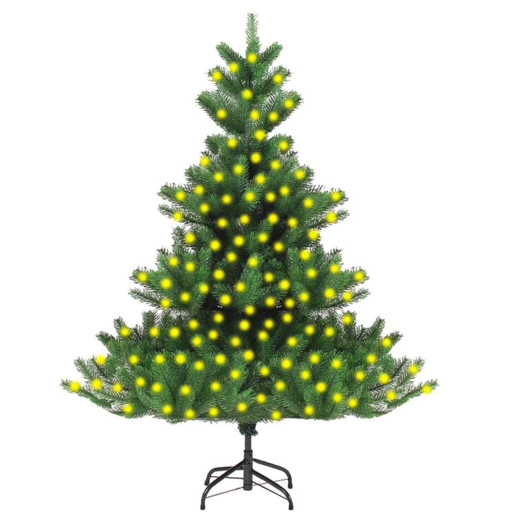 Nordmann Fir Artificial Christmas Tree with LEDs Green 82.7"