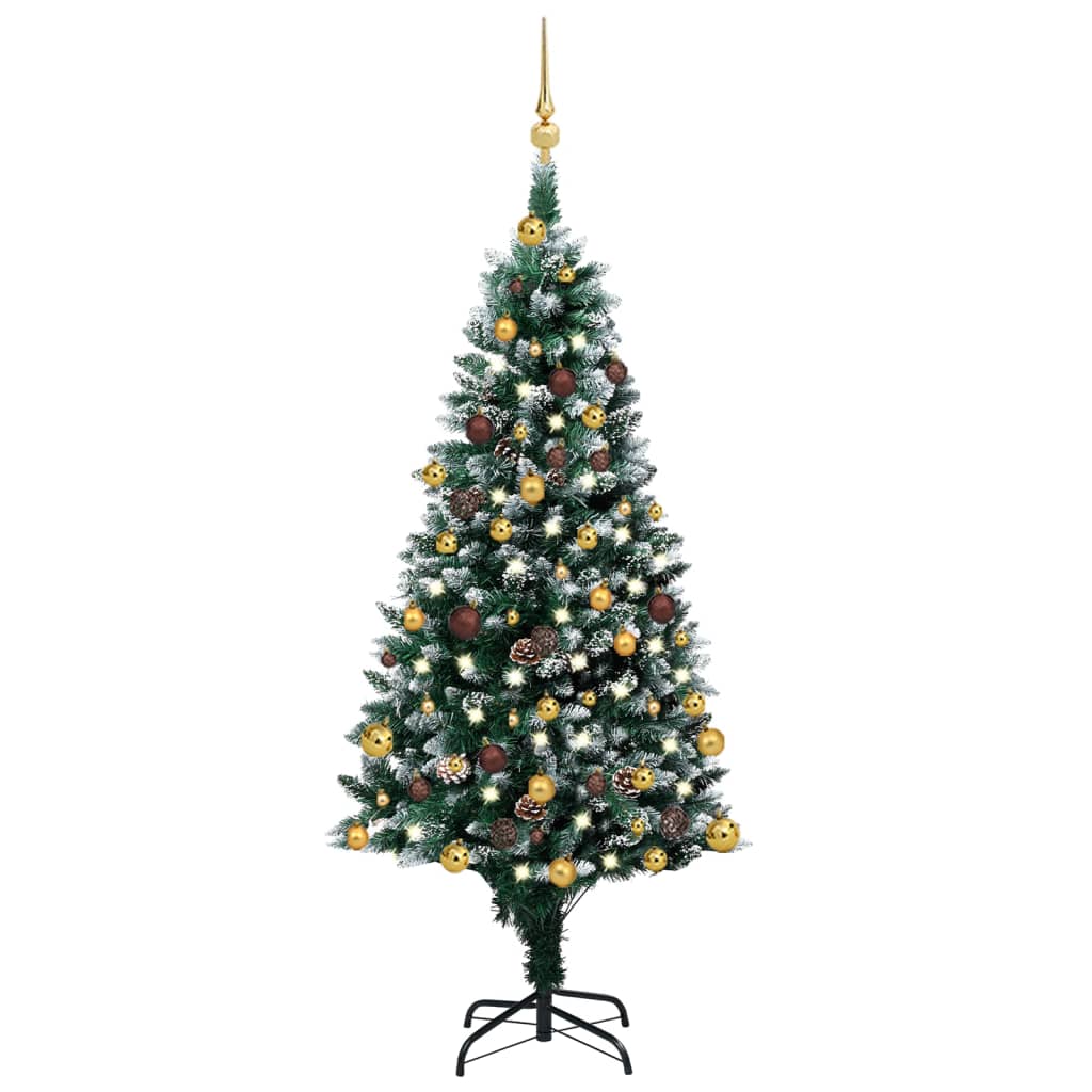 Artificial Christmas Tree with LEDs&Ball Set&Pinecones 59.1"