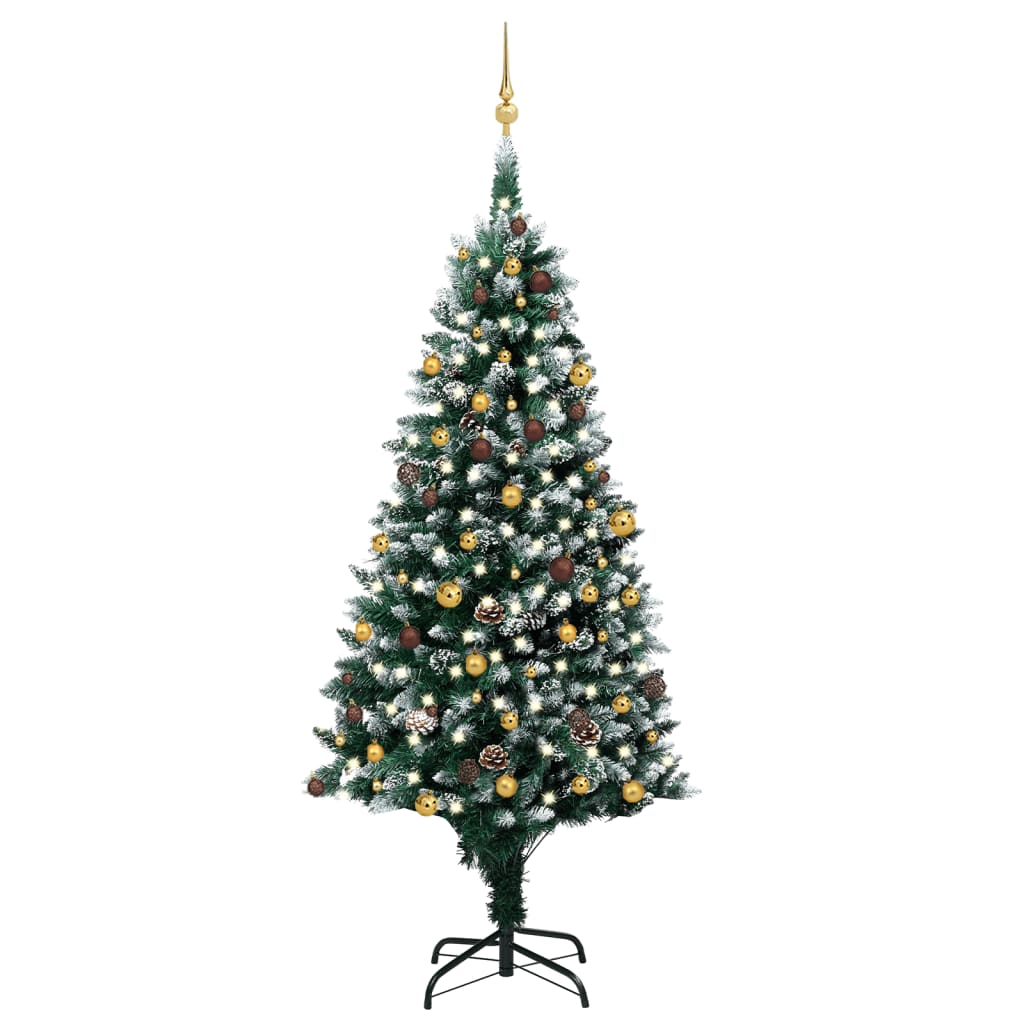 Artificial Christmas Tree with LEDs&Ball Set&Pinecones 94.5"