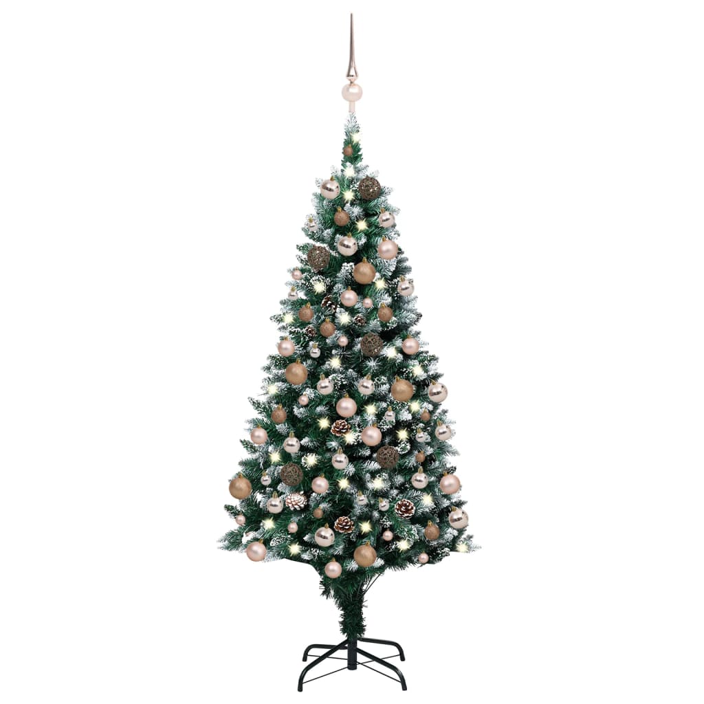 Artificial Christmas Tree with LEDs&Ball Set&Pine Cones 70.9"