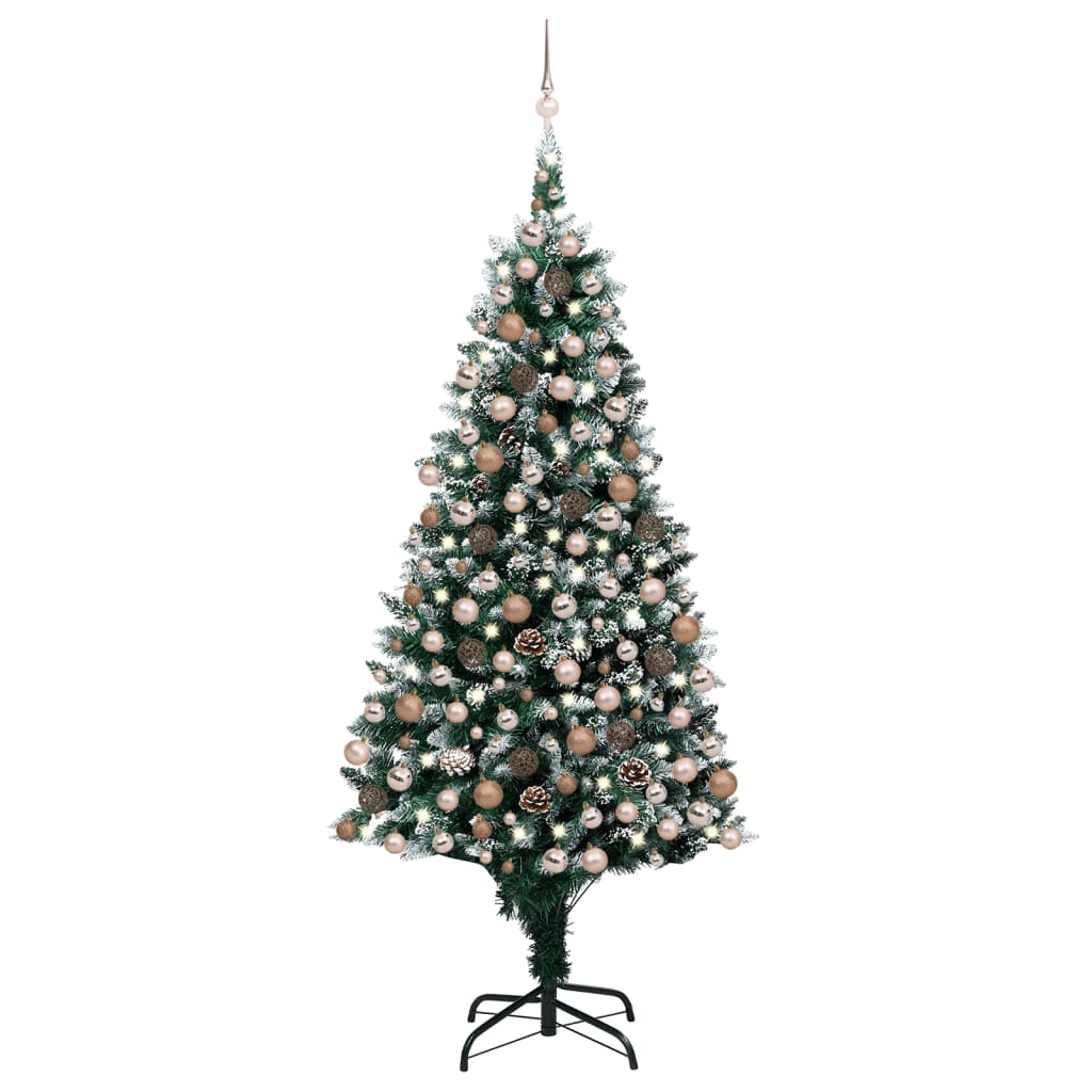 Artificial Christmas Tree with LEDs&Ball Set&Pine Cones 94.5"
