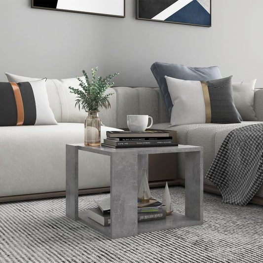 Coffee Table Concrete Gray 16"x16"x12" Engineered Wood