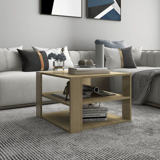 Coffee Table Sonoma Oak 23.6"x23.6"x15.7" Engineered Wood
